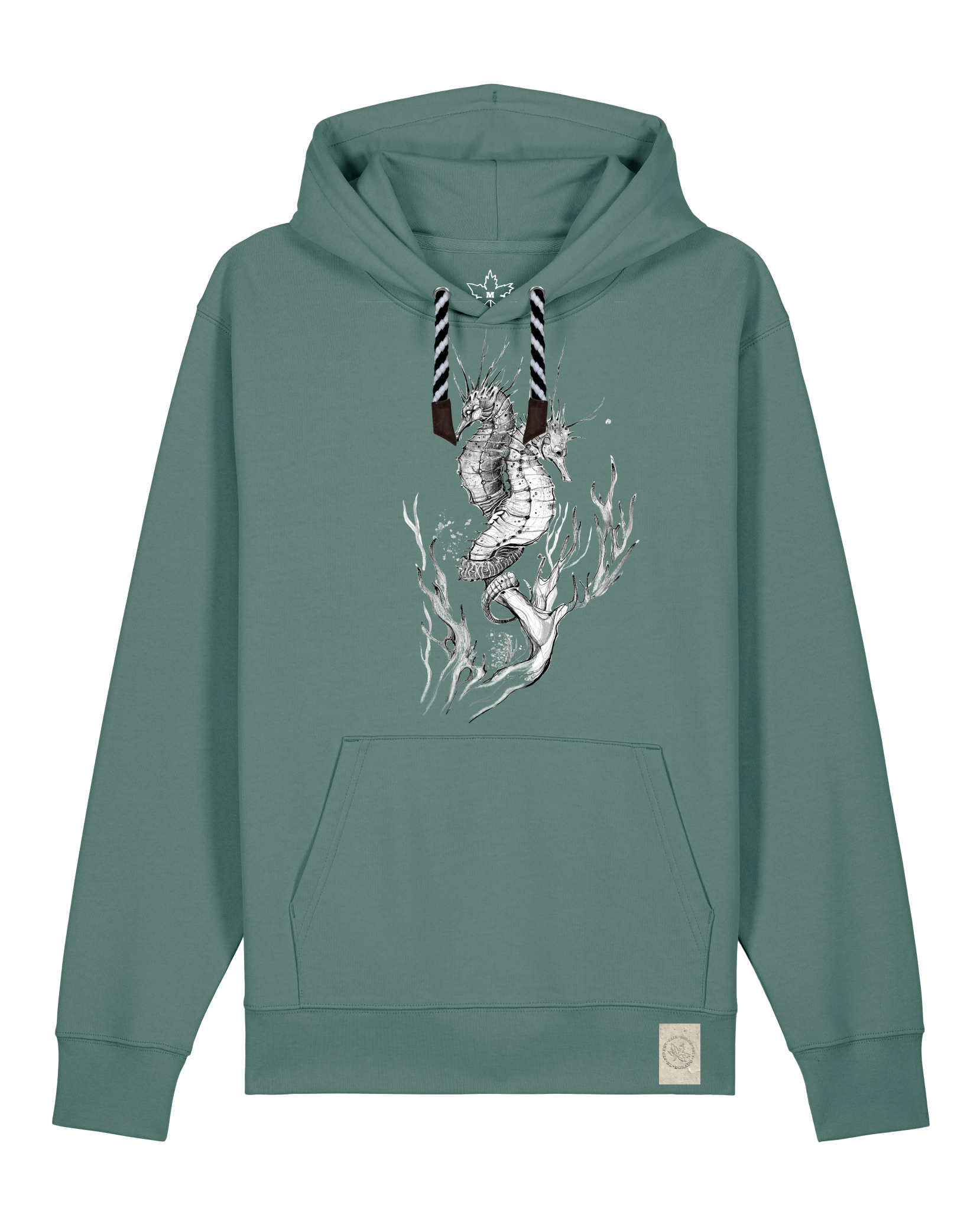 bio-unisex-medium fit-hoodie-seepferdchen-stsu177-blautanne-sw kordel-front