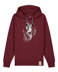 bio-unisex-medium fit-hoodie-seepferdchen-stsu177-burgunder rot-sw kordel-front