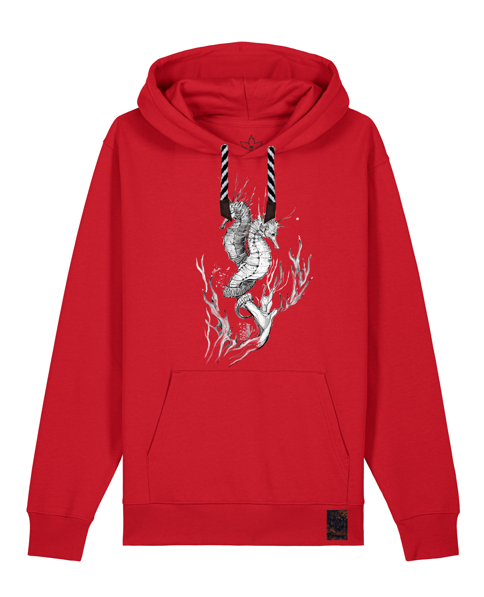 bio-unisex-medium fit-hoodie-seepferdchen-stsu177-erdbeere-sw kordel-front