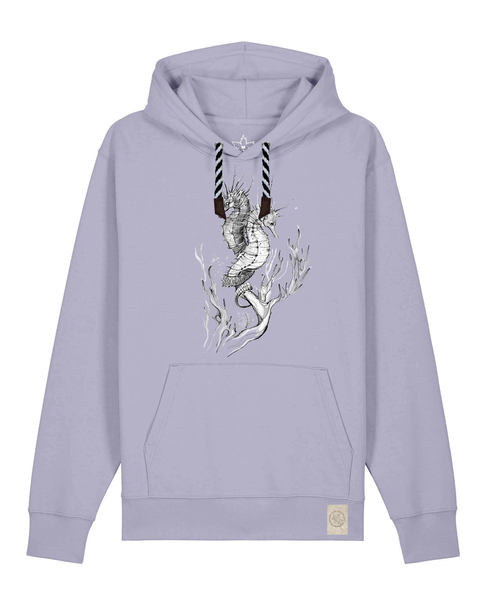 bio-unisex-medium fit-hoodie-seepferdchen-stsu177-lavender-sw kordel-front