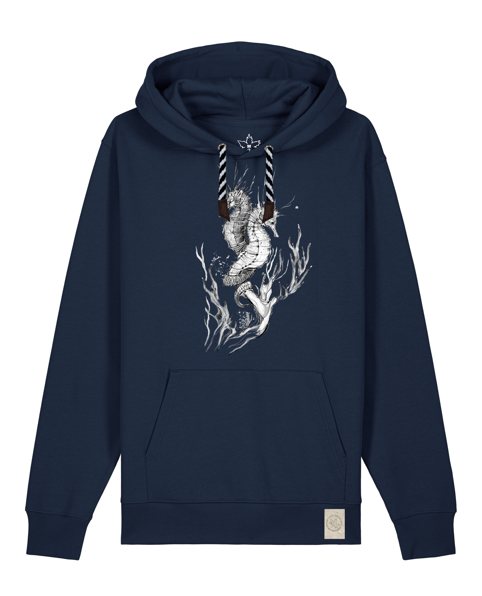 bio-unisex-medium fit-hoodie-seepferdchen-stsu177-marine-sw kordel-front