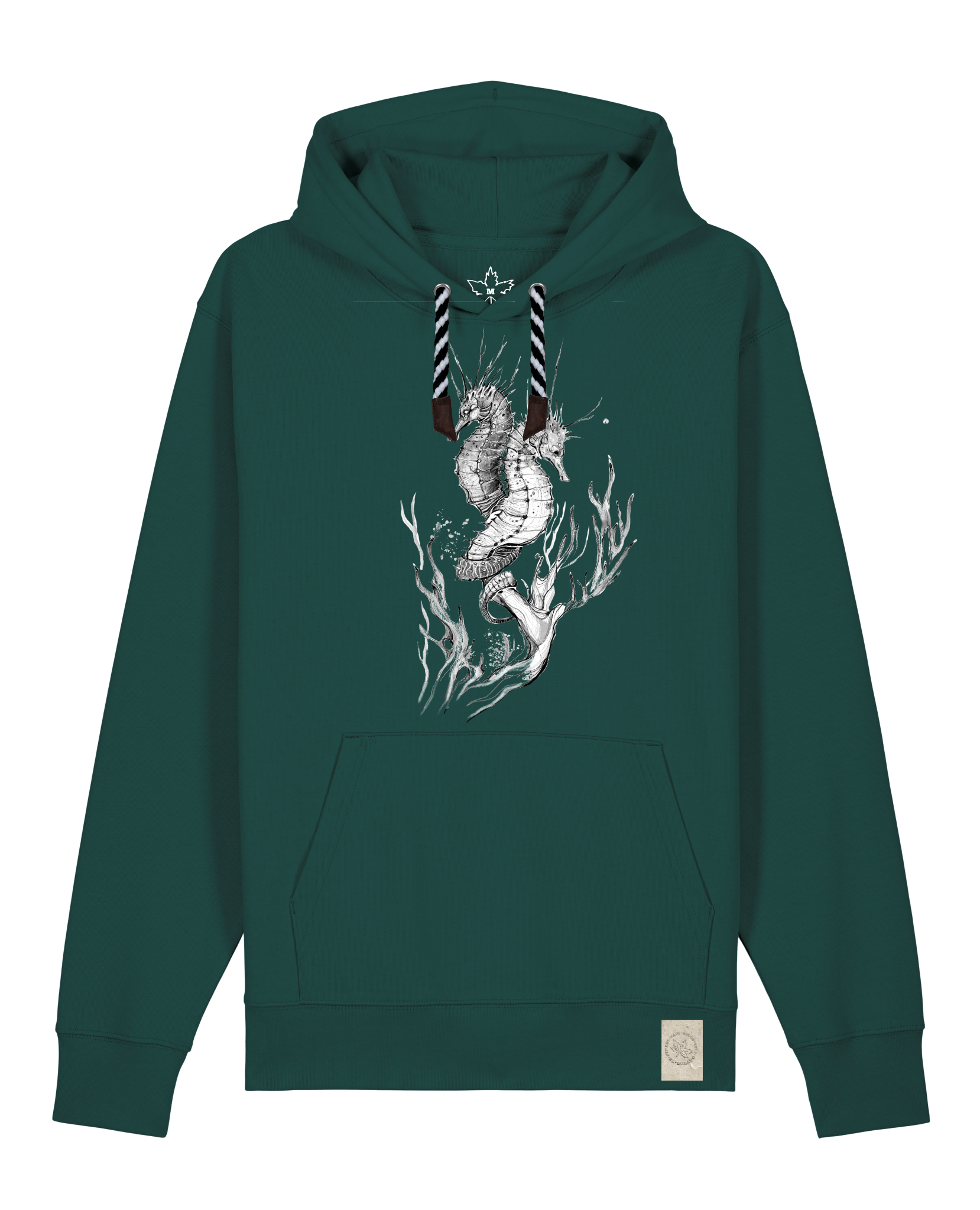 bio-unisex-medium fit-hoodie-seepferdchen-stsu177-spirulina-sw kordel-front