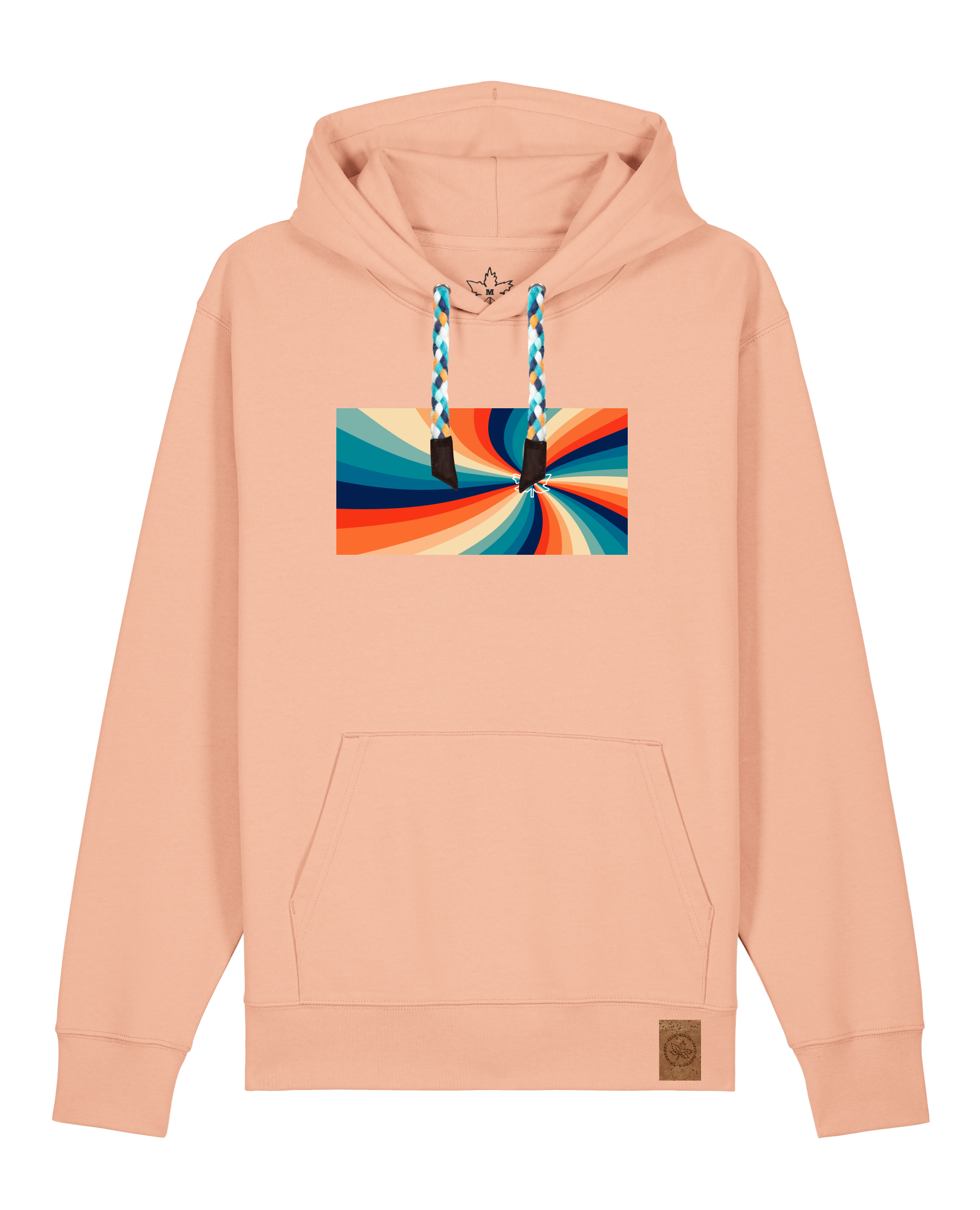 bio-unisex-medium fit-hoodie-six tees-stsu177-agyptische keramik-blaue kordel-front