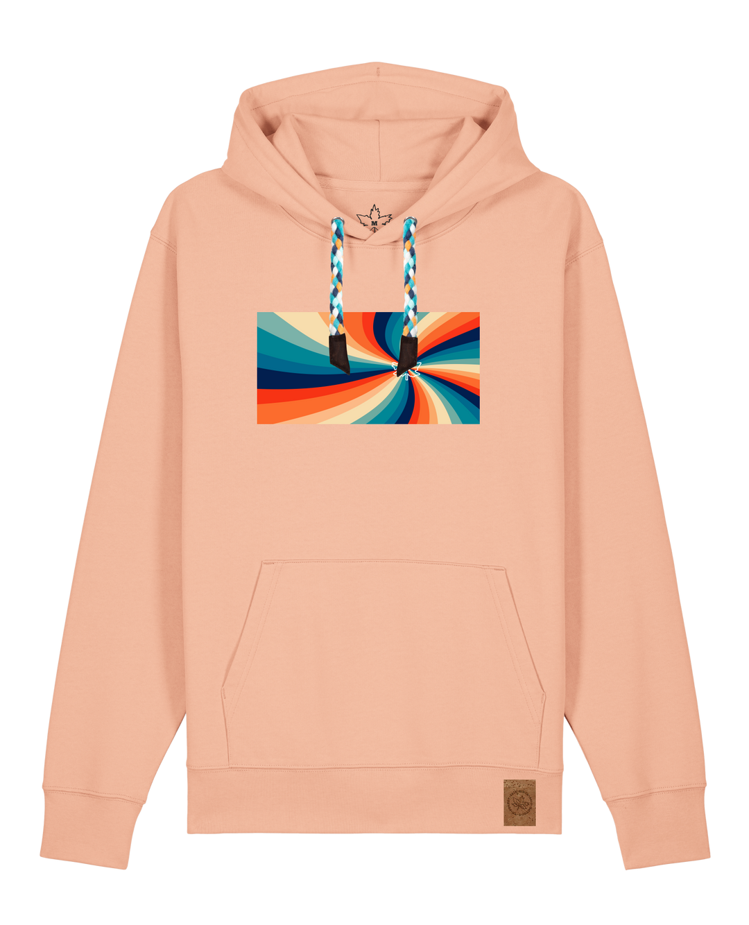 bio-unisex-medium fit-hoodie-six tees-stsu177-agyptische keramik-blaue kordel-front