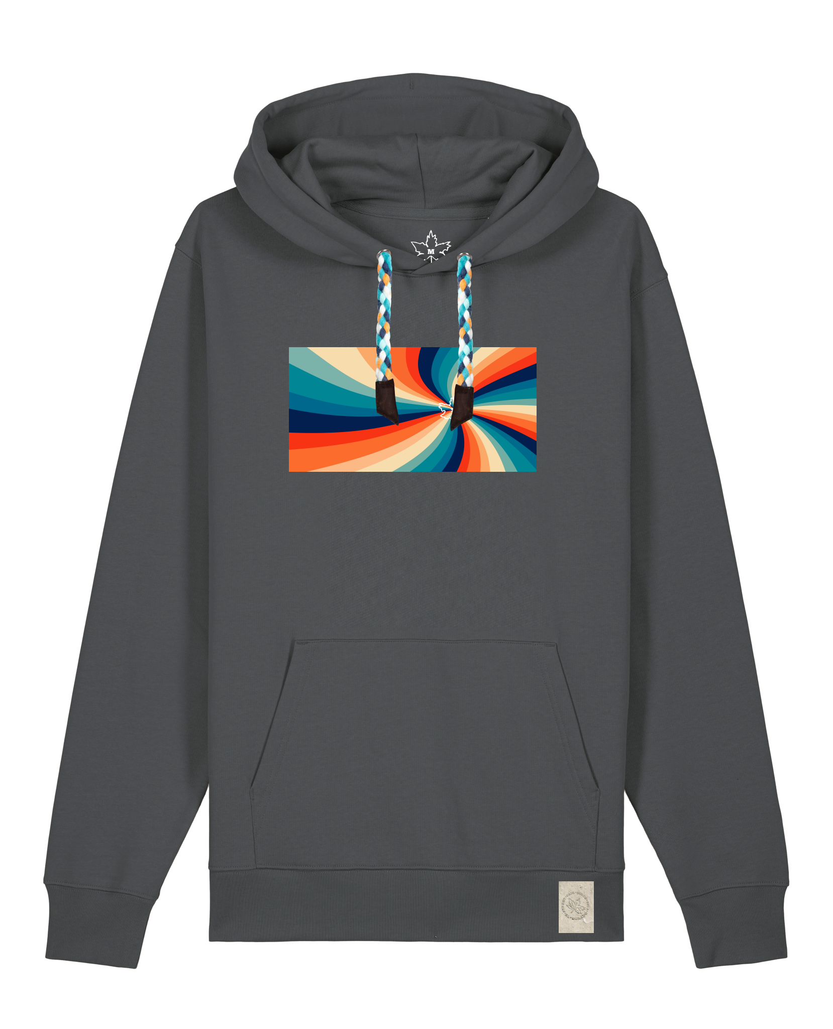 bio-unisex-medium fit-hoodie-six tees-stsu177-eisen-blaue kordel-front