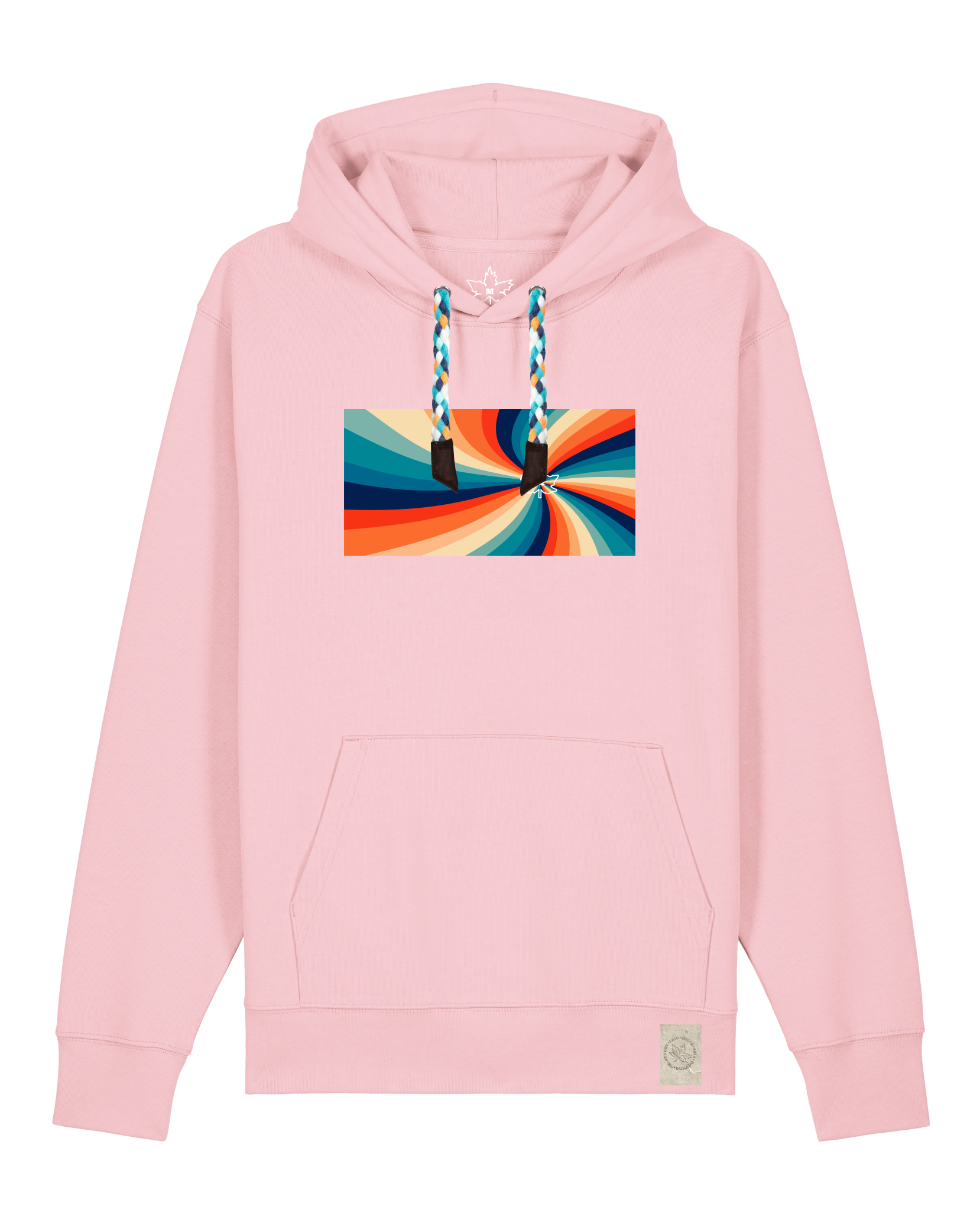 bio-unisex-medium fit-hoodie-six tees-stsu177-flamingo-blaue kordel-front