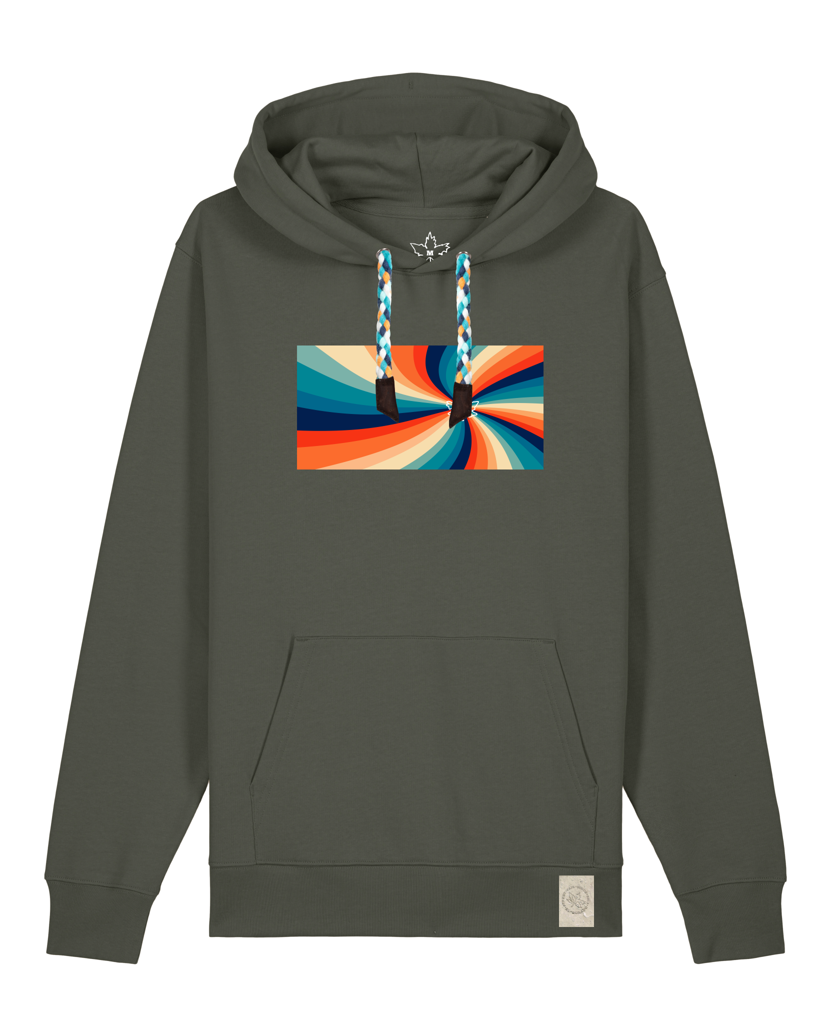 bio-unisex-medium fit-hoodie-six tees-stsu177-grunkohl-blaue kordel-front