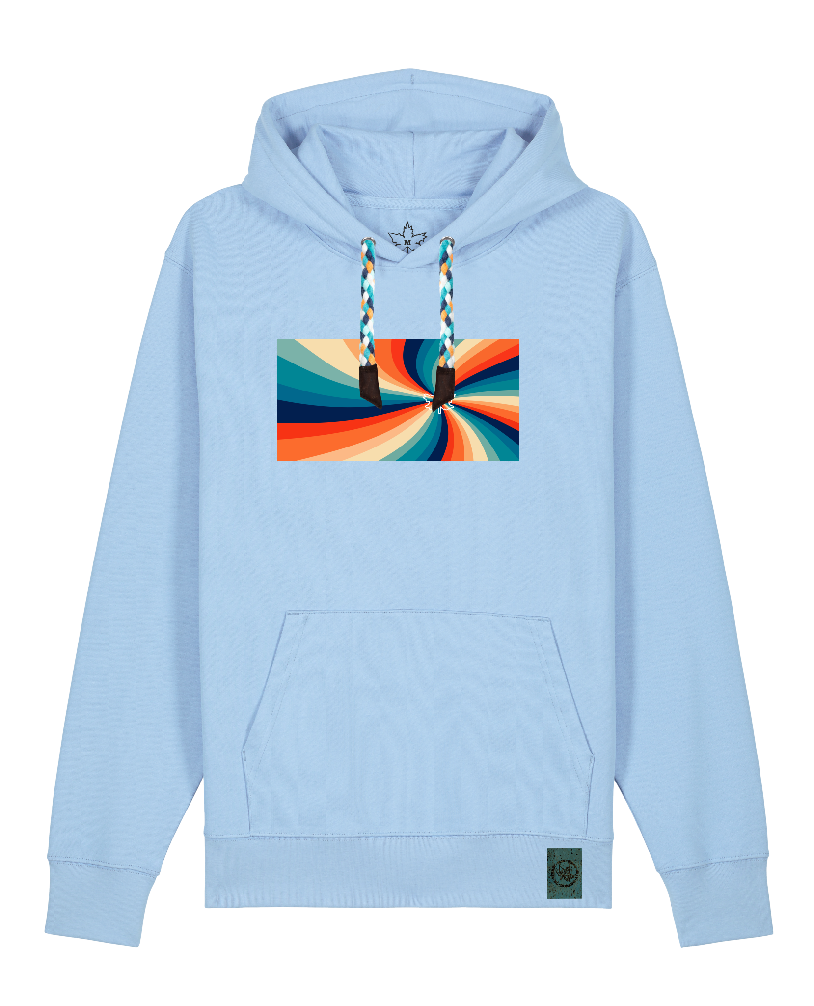 bio-unisex-medium fit-hoodie-six tees-stsu177-lagune-blaue kordel-front