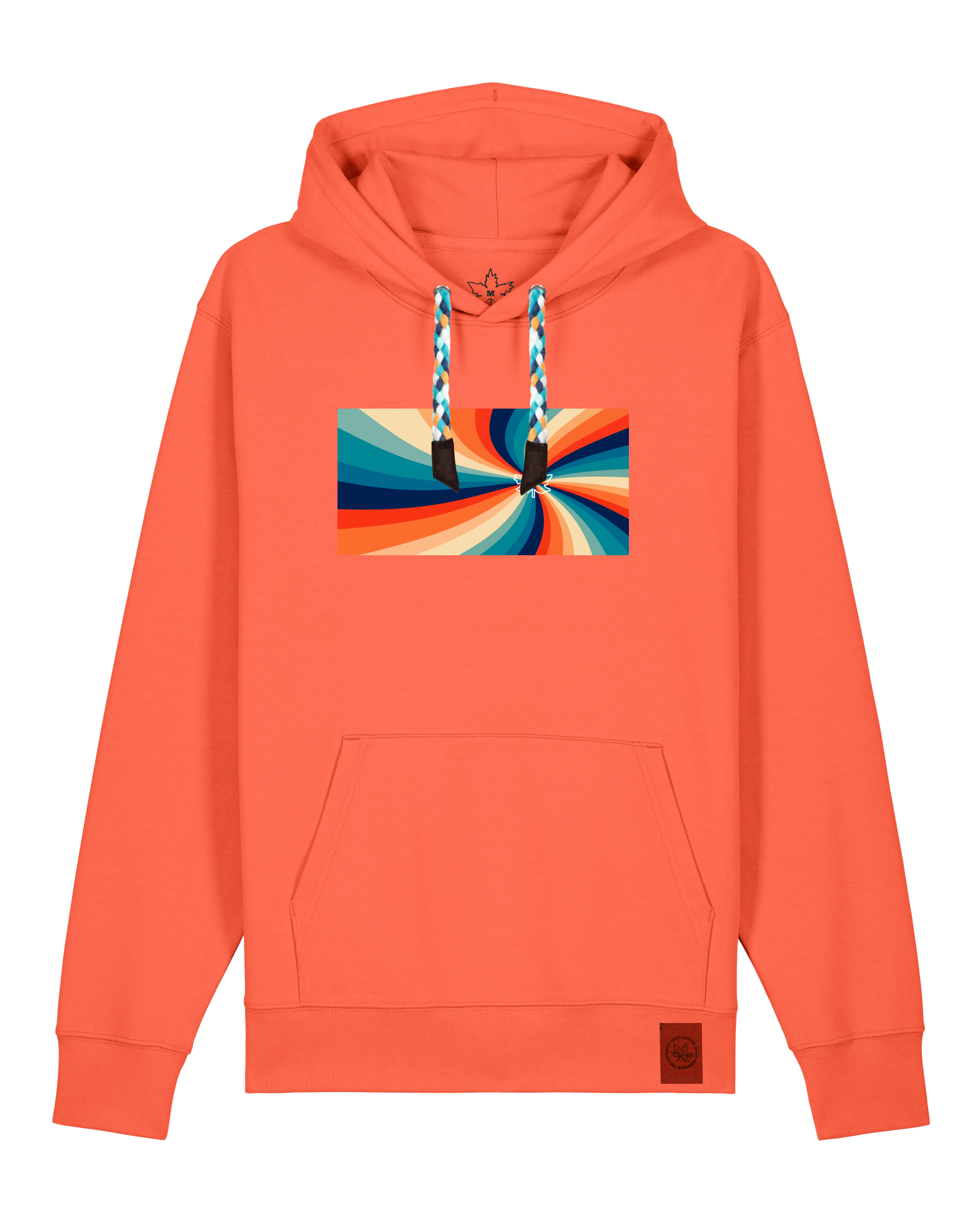 bio-unisex-medium fit-hoodie-six tees-stsu177-mandarine-blaue kordel-front