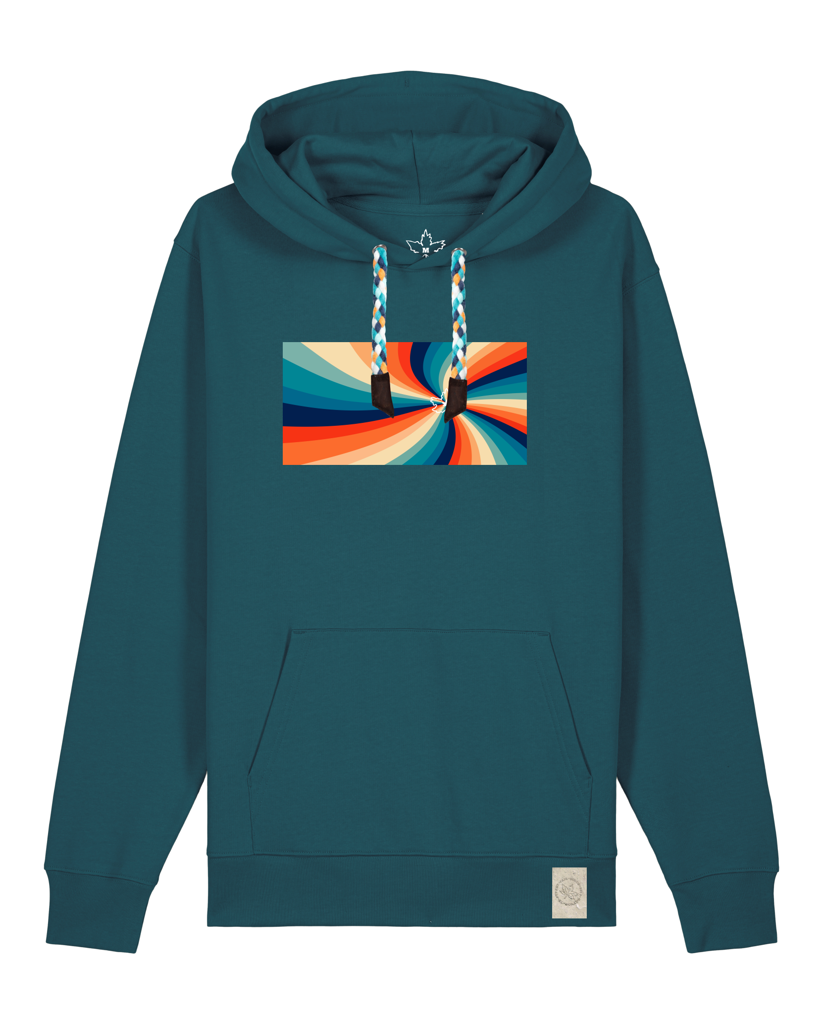 bio-unisex-medium fit-hoodie-six tees-stsu177-nordmanntanne-blaue kordel-front