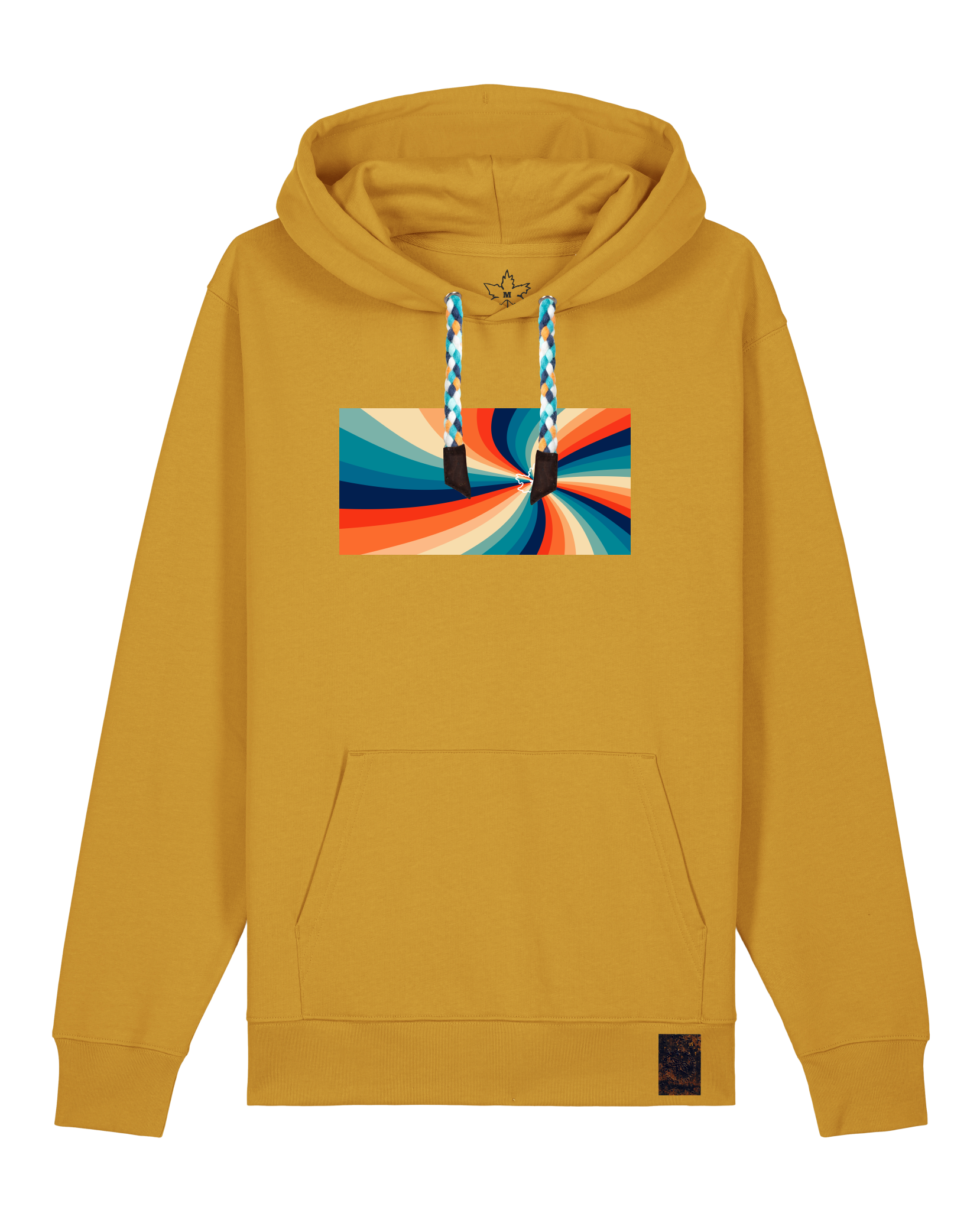 bio-unisex-medium fit-hoodie-six tees-stsu177-senf-blaue kordel-front