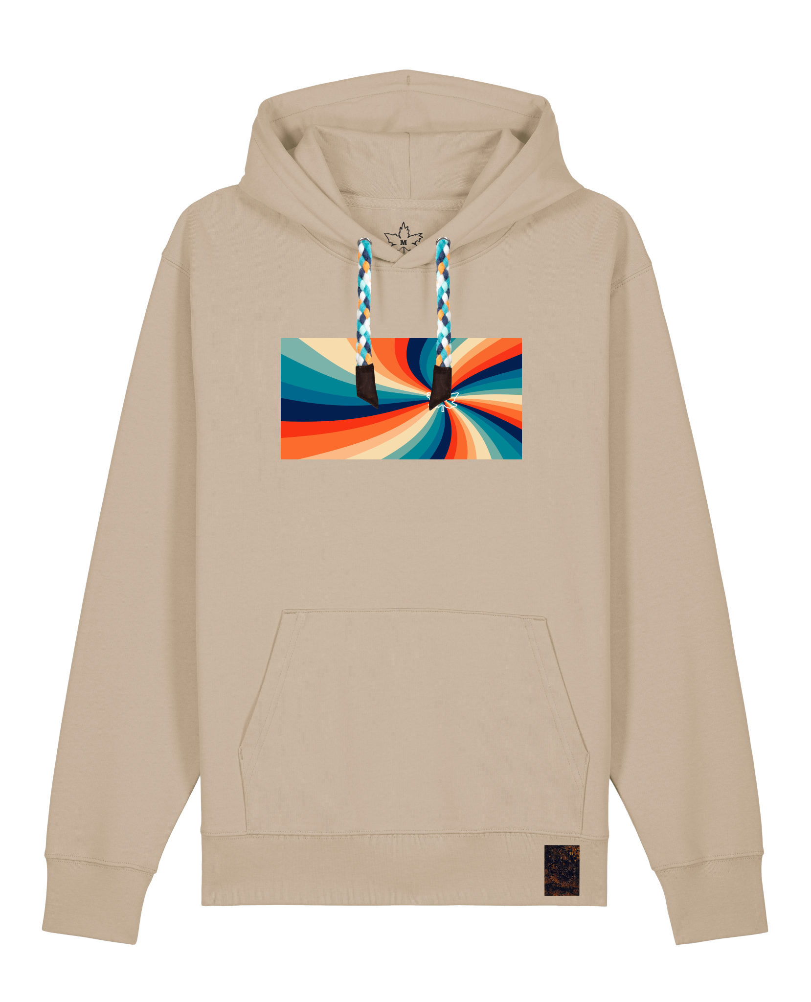 bio-unisex-medium fit-hoodie-six tees-stsu177-treibsand-blaue kordel-front