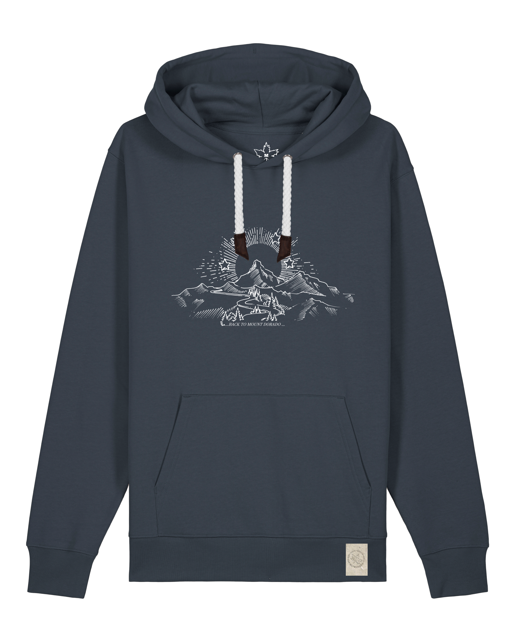 bio-unisex-medium fit-hoodie-skizzle mounty-stsu177-blaubeernacht-weiße kordel-front