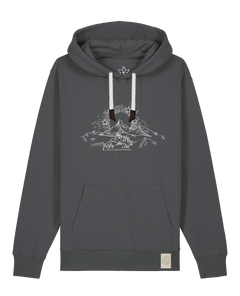 bio-unisex-medium fit-hoodie-skizzle mounty-stsu177-eisen-weiße kordel-front