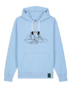 bio-unisex-medium fit-hoodie-skizzle mounty-stsu177-lagune-weiße kordel-front
