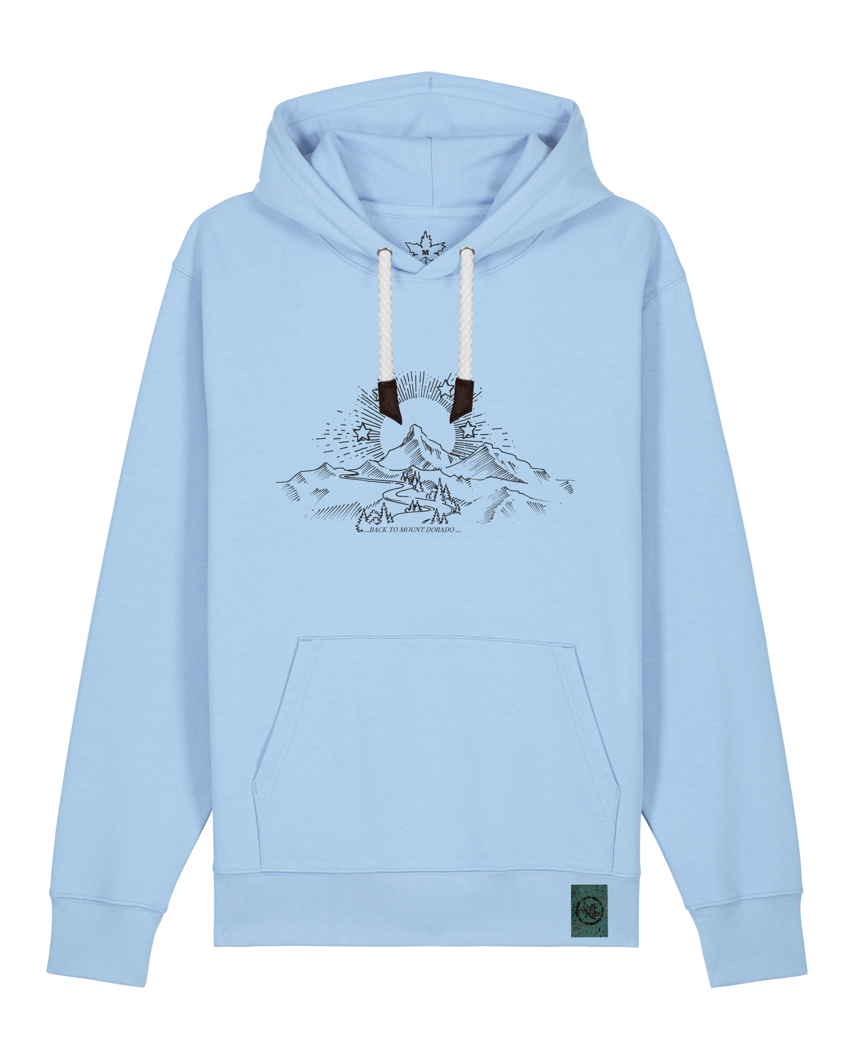 bio-unisex-medium fit-hoodie-skizzle mounty-stsu177-lagune-weiße kordel-front