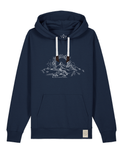 bio-unisex-medium fit-hoodie-skizzle mounty-stsu177-marine-weiße kordel-front