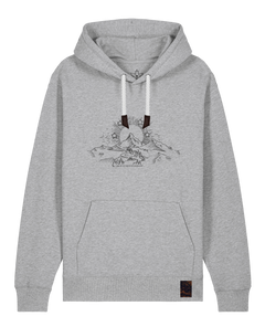bio-unisex-medium fit-hoodie-skizzle mounty-stsu177-mausgrau-weiße kordel-front