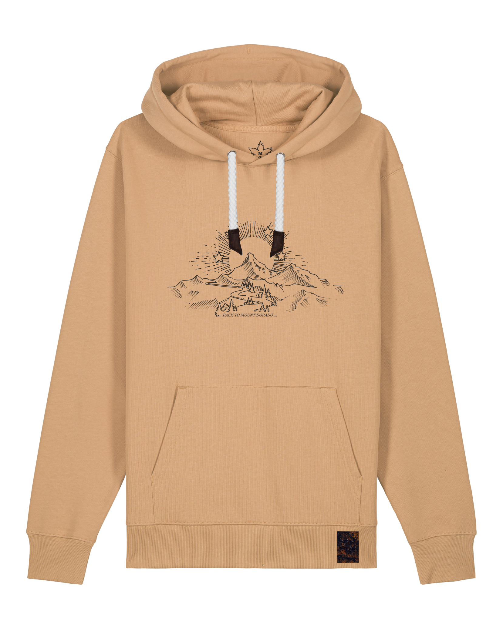 bio-unisex-medium fit-hoodie-skizzle mounty-stsu177-meersand-weiße kordel-front