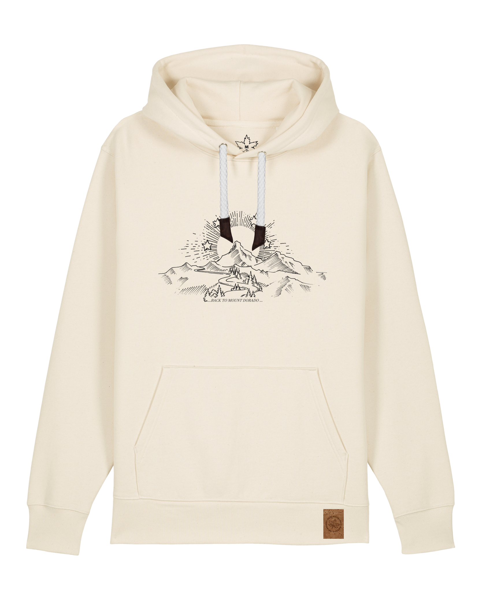 bio-unisex-medium fit-hoodie-skizzle mounty-stsu177-natur-weiße kordel-front