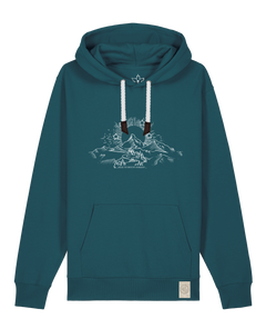 bio-unisex-medium fit-hoodie-skizzle mounty-stsu177-nordmanntanne-weiße kordel-front