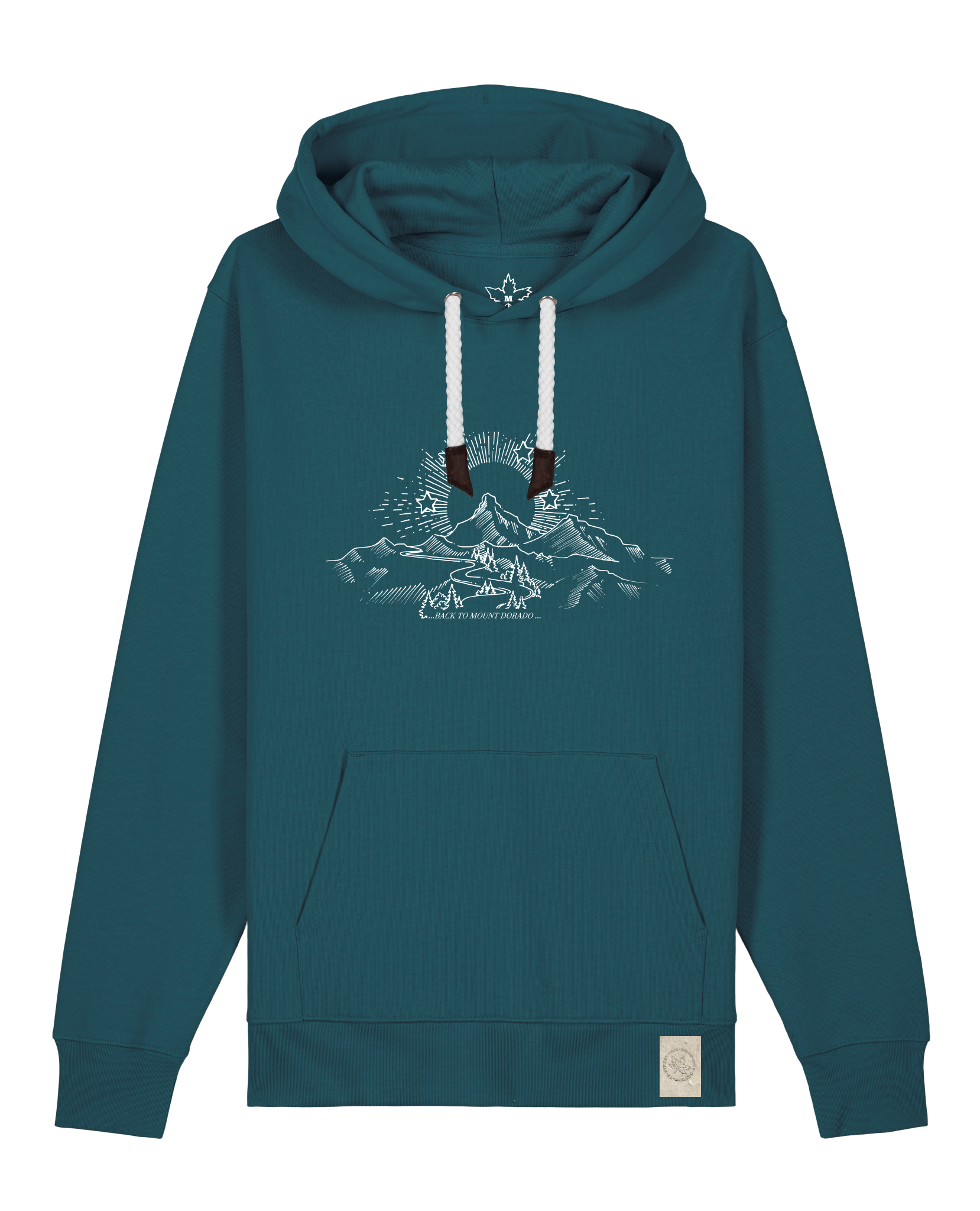 bio-unisex-medium fit-hoodie-skizzle mounty-stsu177-nordmanntanne-weiße kordel-front