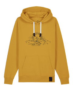 bio-unisex-medium fit-hoodie-skizzle mounty-stsu177-senf-weiße kordel-front