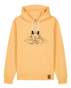 bio-unisex-medium fit-hoodie-skizzle mounty-stsu177-senfkorn-weiße kordel-front