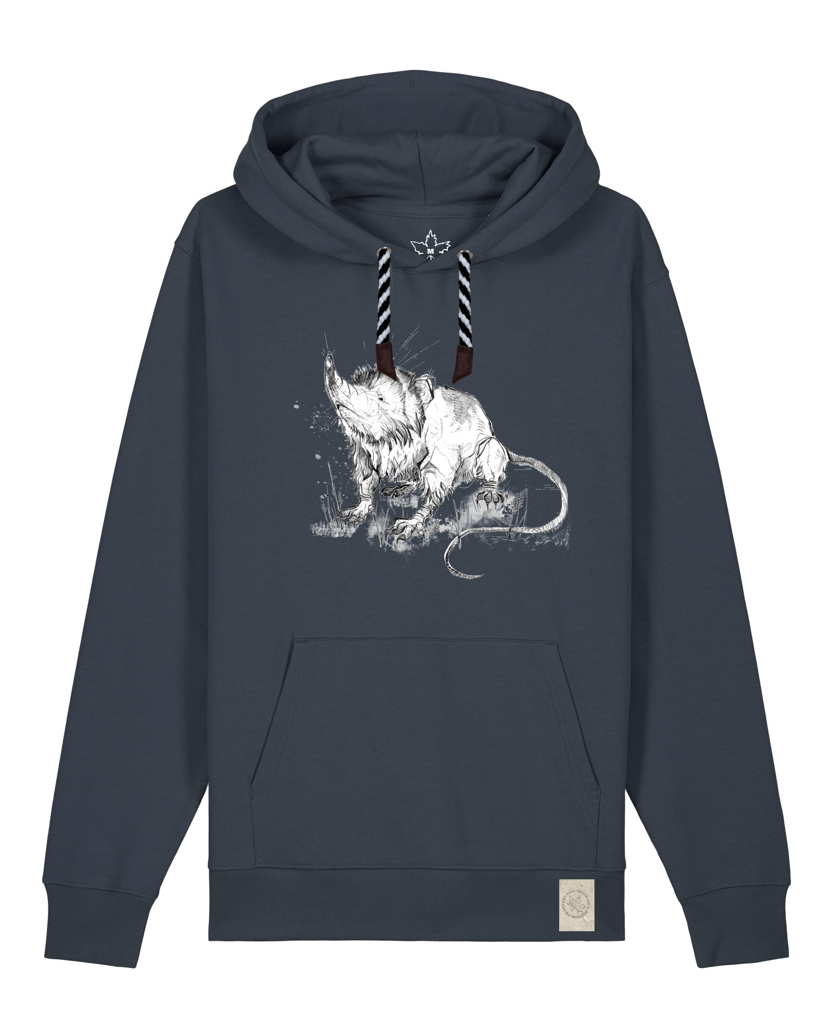 bio-unisex-medium fit-hoodie-solenodon-stsu177-blaubeernacht-sw kordel-front