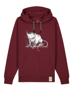 bio-unisex-medium fit-hoodie-solenodon-stsu177-burgunder rot-sw kordel-front