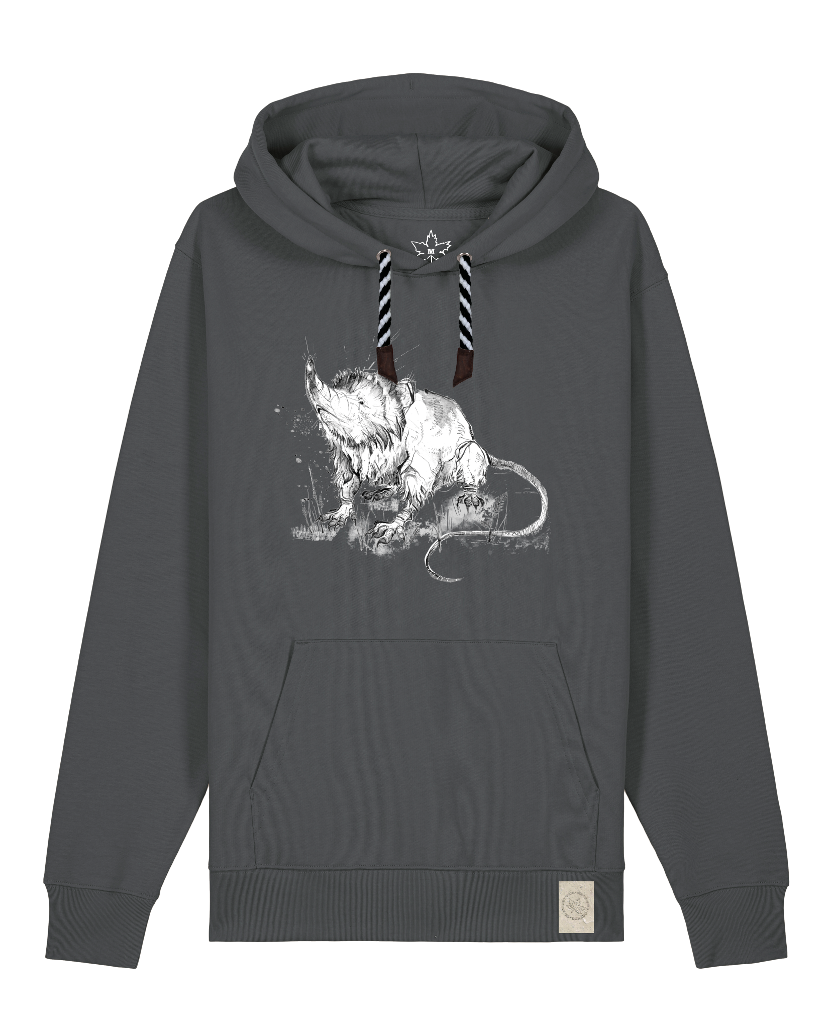 bio-unisex-medium fit-hoodie-solenodon-stsu177-eisen-sw kordel-front