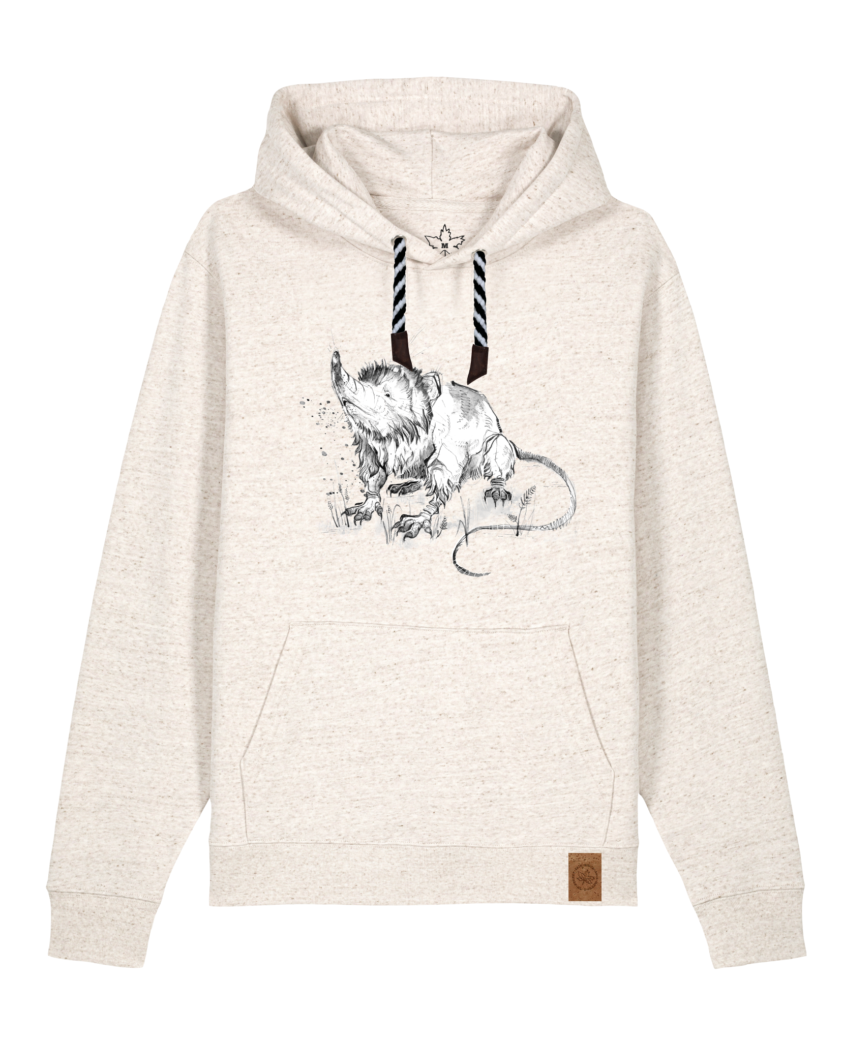 bio-unisex-medium fit-hoodie-solenodon-stsu177-elbsandstein-sw kordel-front