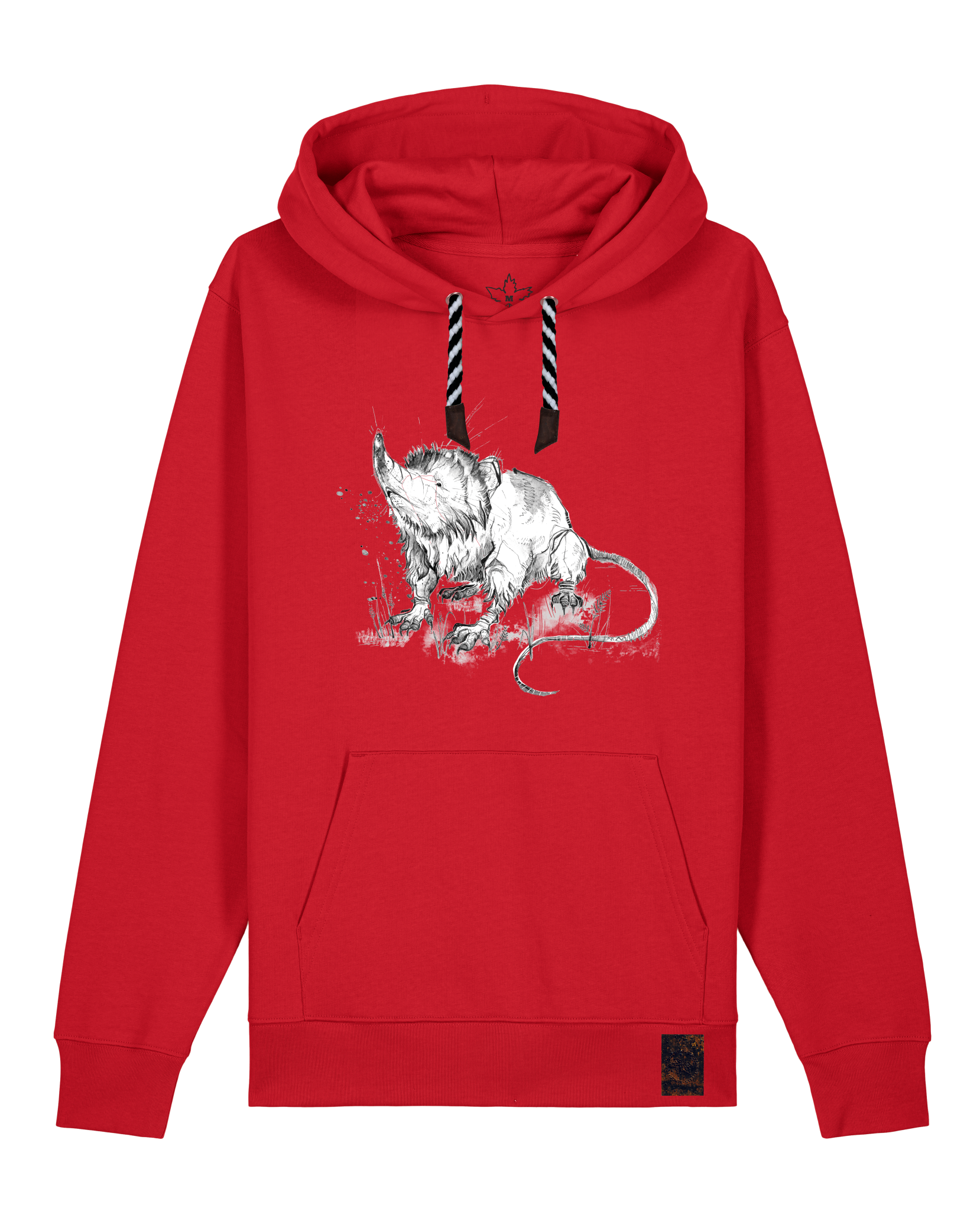 bio-unisex-medium fit-hoodie-solenodon-stsu177-erdbeere-sw kordel-front
