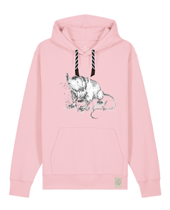 bio-unisex-medium fit-hoodie-solenodon-stsu177-flamingo-sw kordel-front