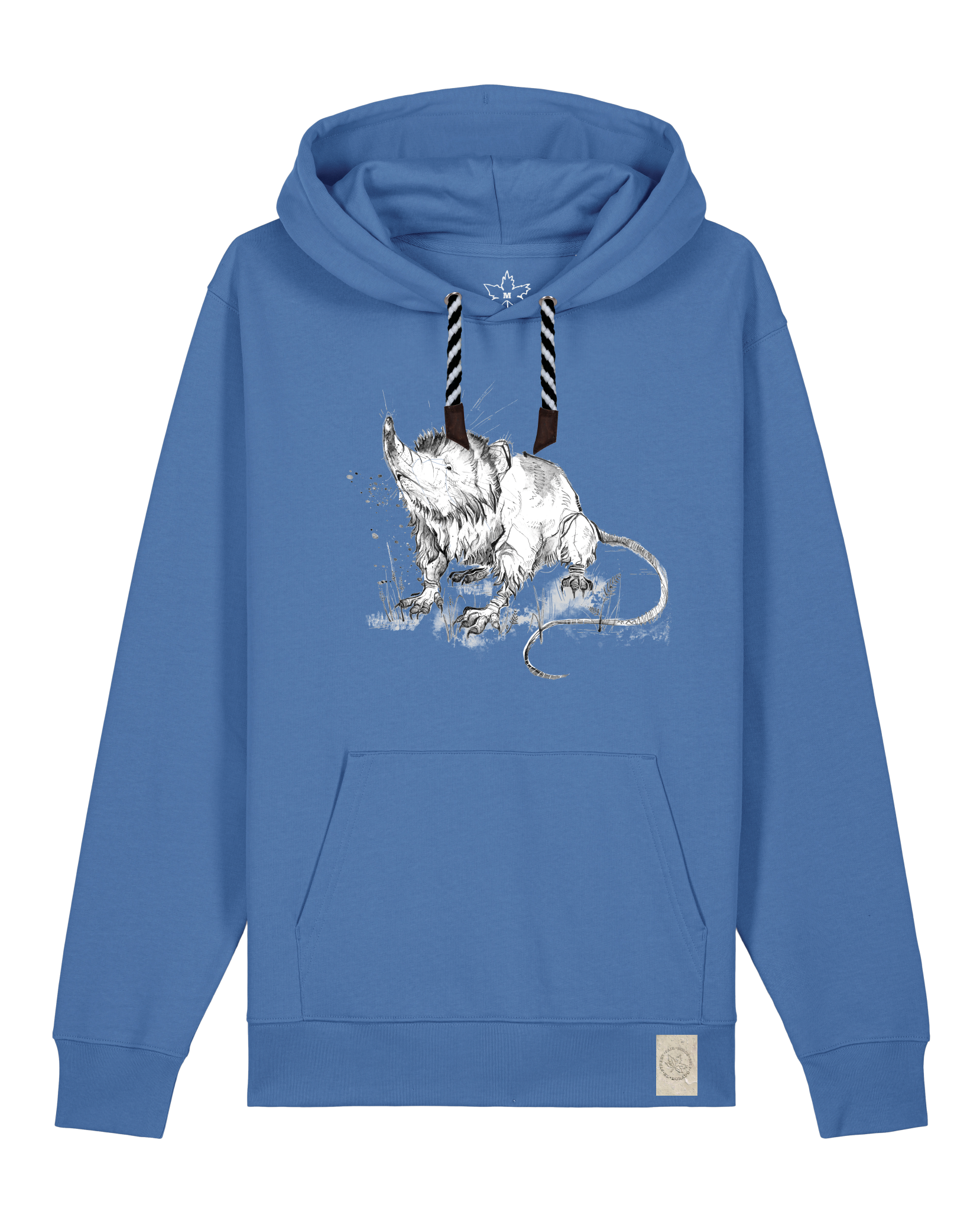 bio-unisex-medium fit-hoodie-solenodon-stsu177-hortensie-sw kordel-front