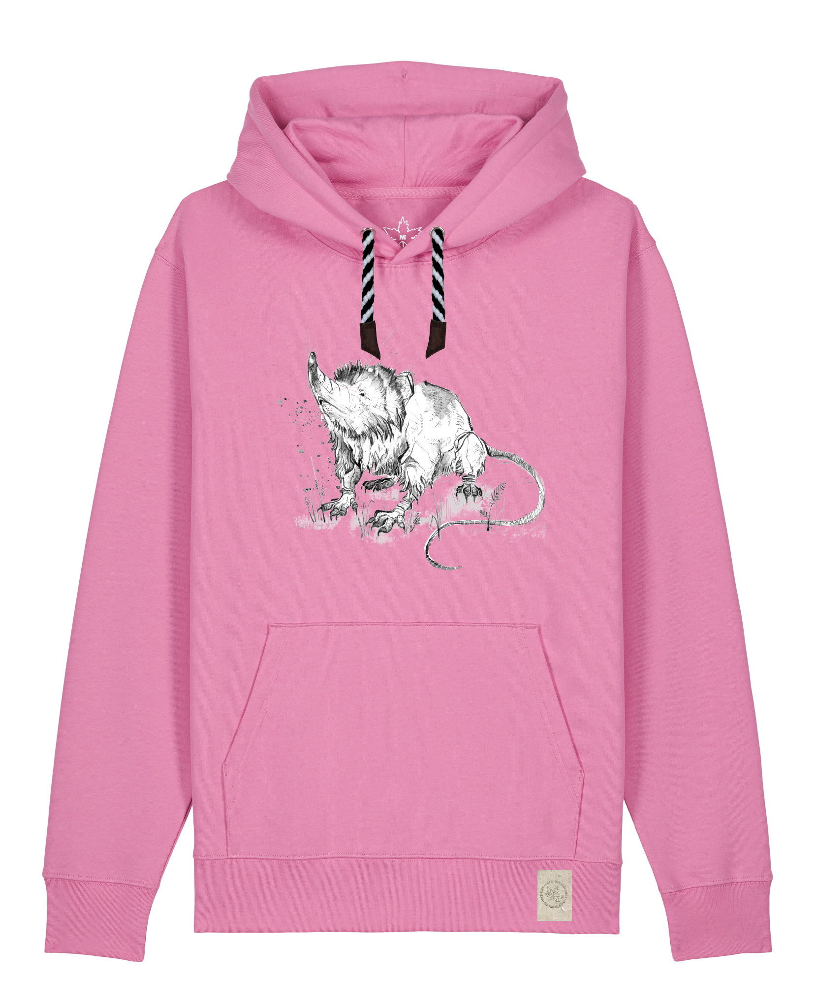 bio-unisex-medium fit-hoodie-solenodon-stsu177-kaugummi-sw kordel-front