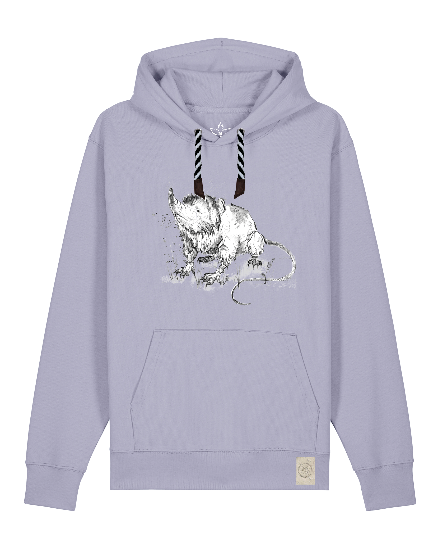 bio-unisex-medium fit-hoodie-solenodon-stsu177-lavender-sw kordel-front