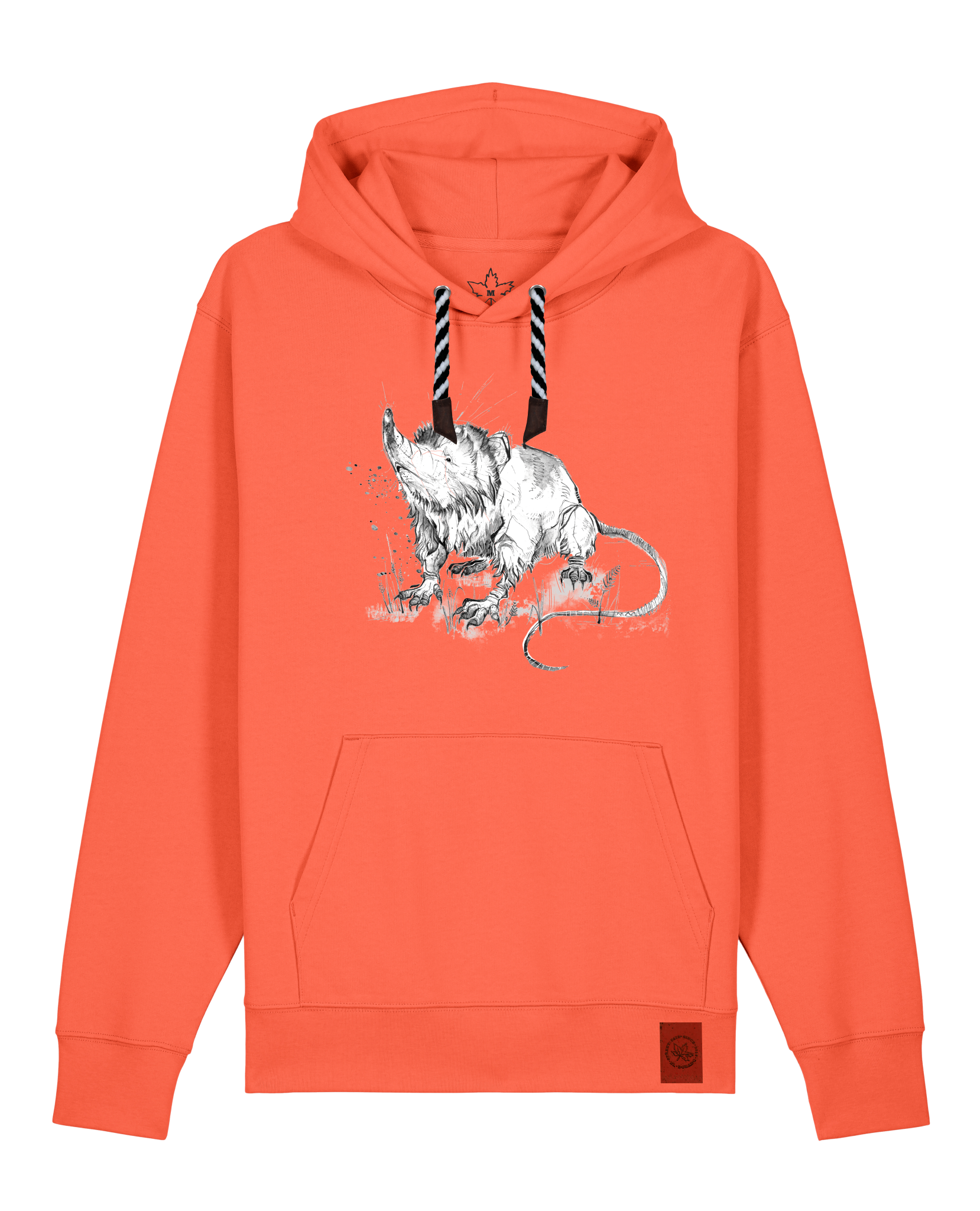 bio-unisex-medium fit-hoodie-solenodon-stsu177-mandarine-sw kordel-front