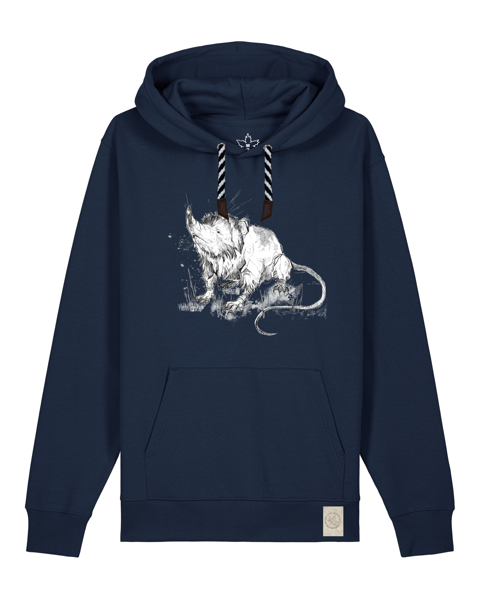 bio-unisex-medium fit-hoodie-solenodon-stsu177-marine-sw kordel-front