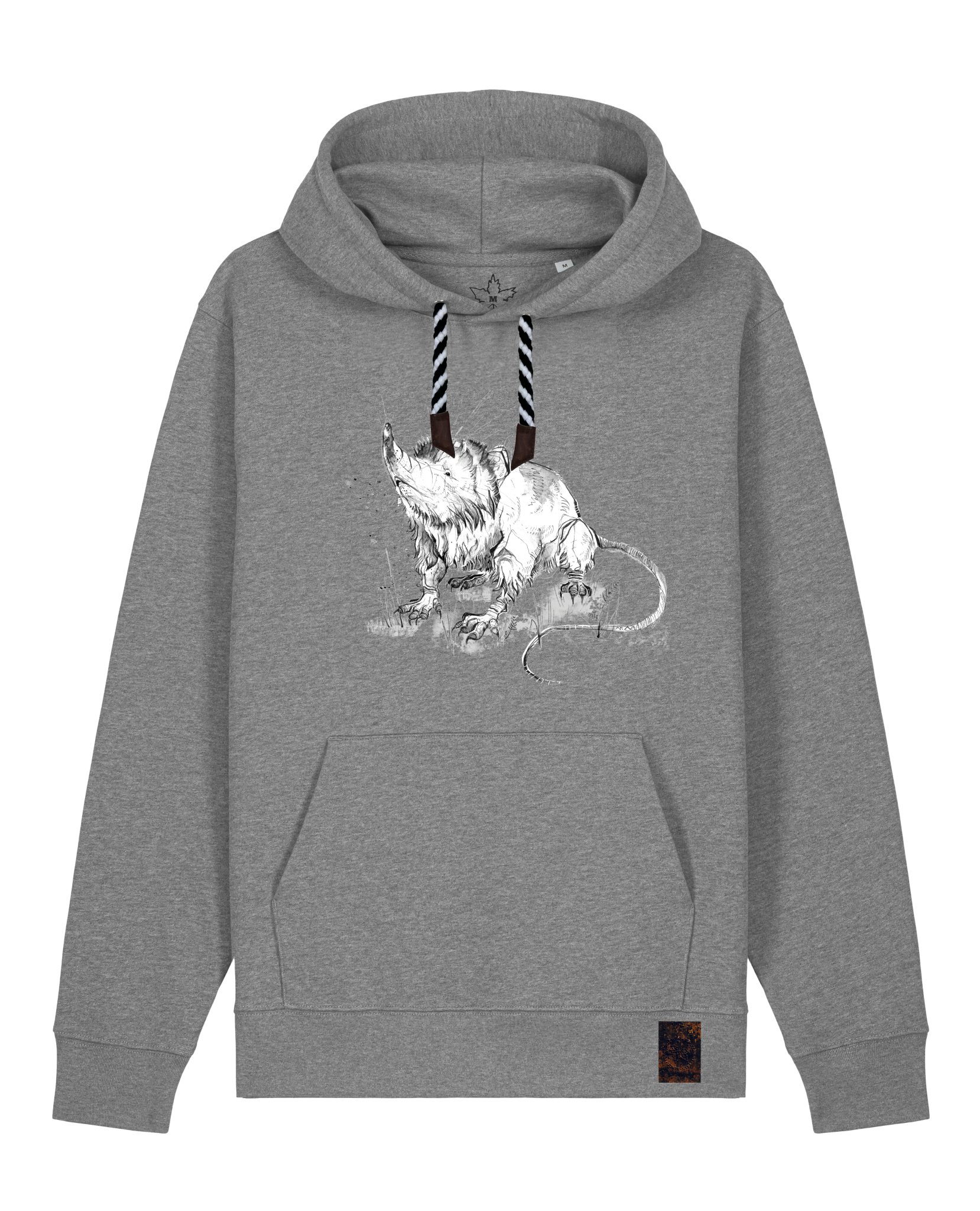 bio-unisex-medium fit-hoodie-solenodon-stsu177-opossum-sw kordel-front