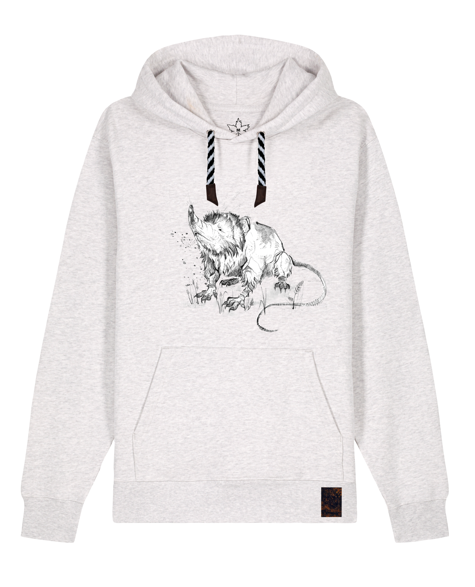 bio-unisex-medium fit-hoodie-solenodon-stsu177-rennmaus-sw kordel-front