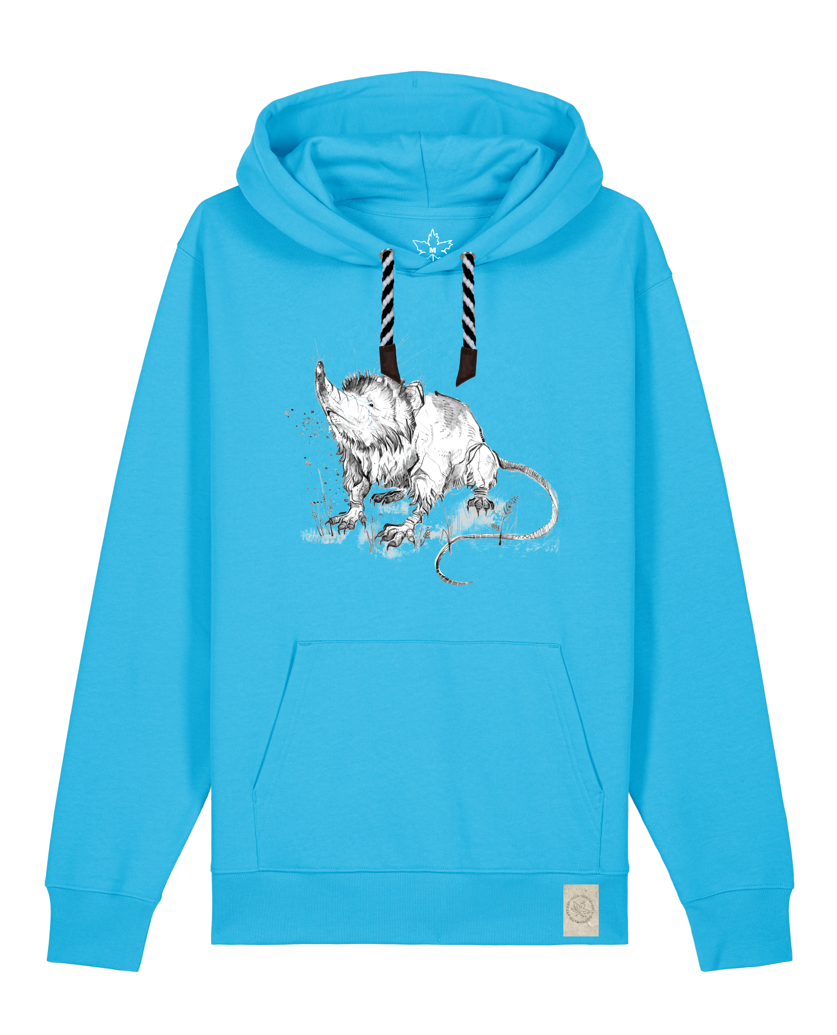 bio-unisex-medium fit-hoodie-solenodon-stsu177-wasserblau-sw kordel-front