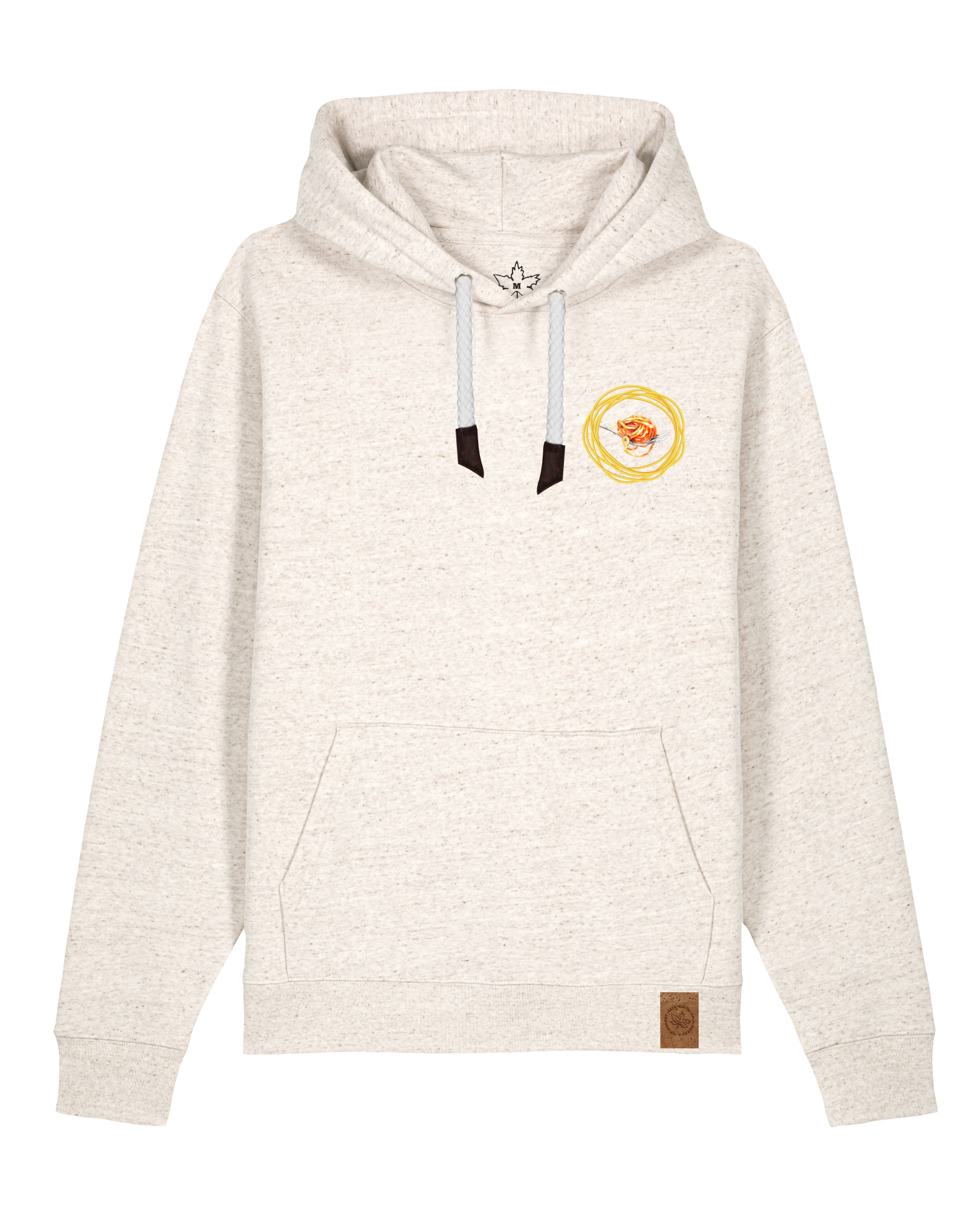 bio-unisex-medium fit-hoodie-spaghetti (backrpint)-stsu177-elbsandstein-weiße kordel-front