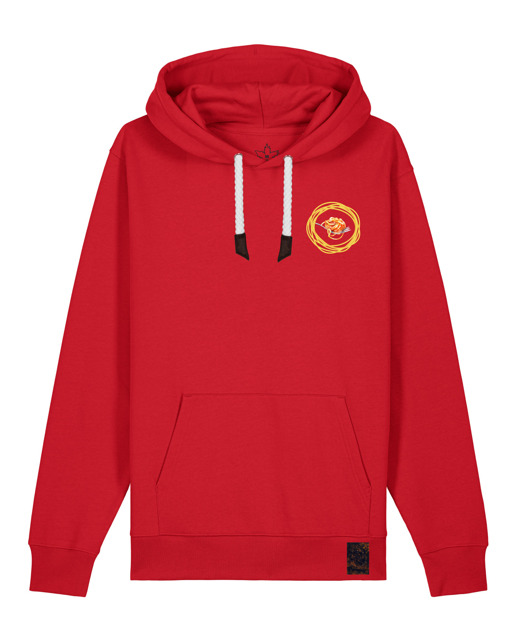 bio-unisex-medium fit-hoodie-spaghetti (backrpint)-stsu177-erdbeere-weiße kordel-front