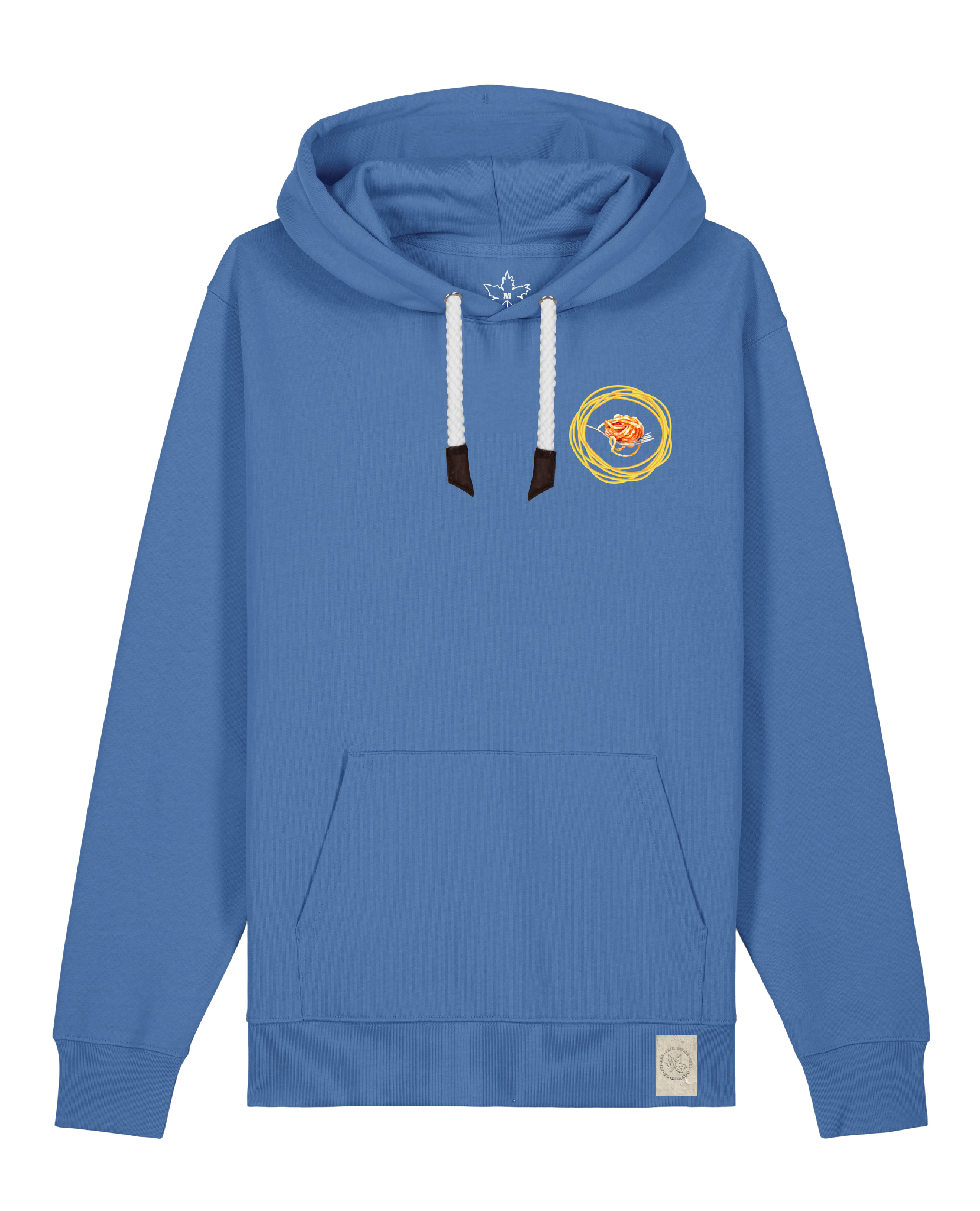 bio-unisex-medium fit-hoodie-spaghetti (backrpint)-stsu177-hortensie-weiße kordel-front