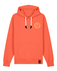 bio-unisex-medium fit-hoodie-spaghetti (backrpint)-stsu177-mandarine-weiße kordel-front