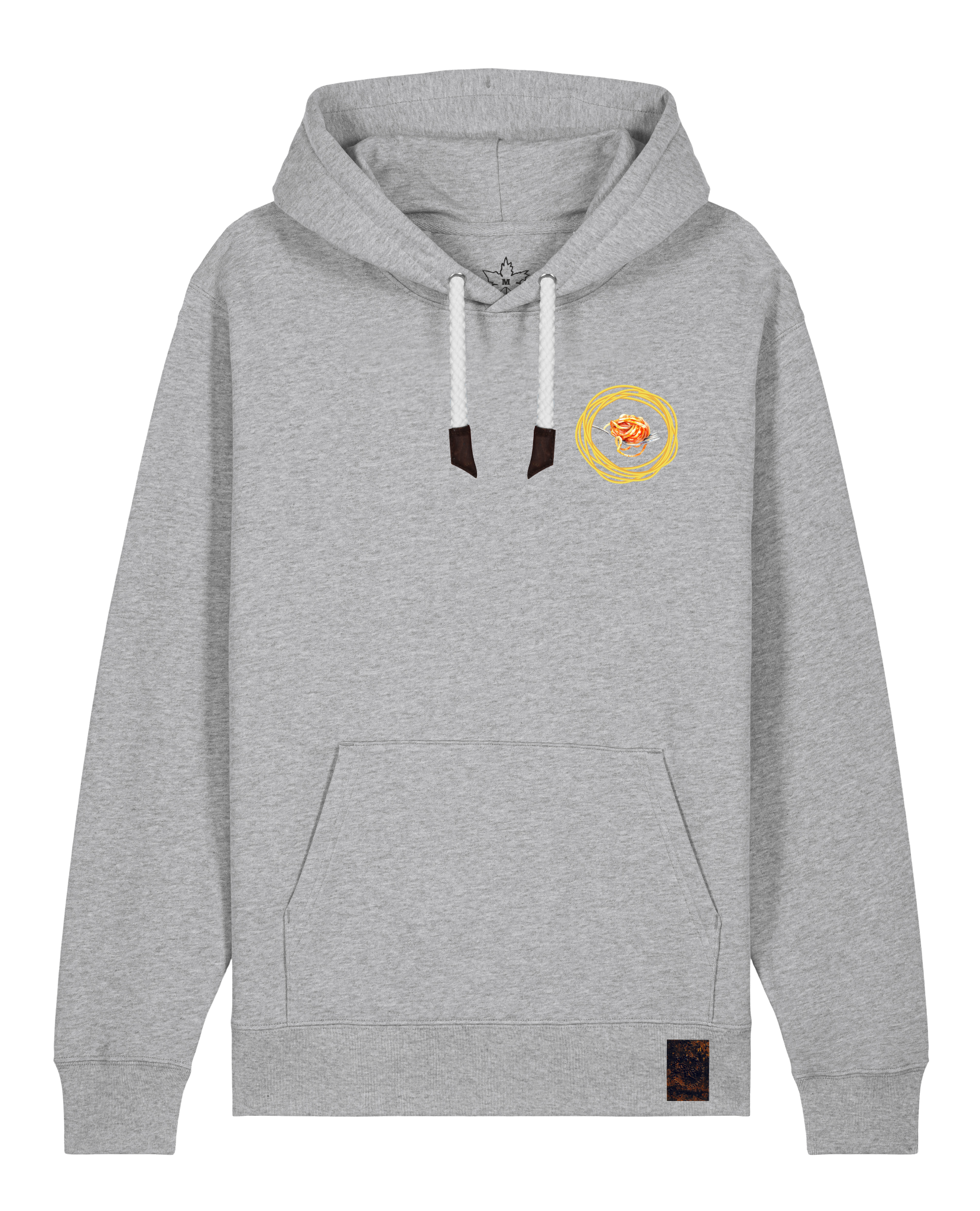 bio-unisex-medium fit-hoodie-spaghetti (backrpint)-stsu177-mausgrau-weiße kordel-front