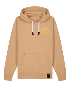 bio-unisex-medium fit-hoodie-spaghetti (backrpint)-stsu177-meersand-weiße kordel-front