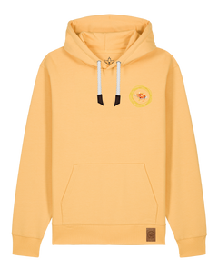 bio-unisex-medium fit-hoodie-spaghetti (backrpint)-stsu177-senfkorn-weiße kordel-front