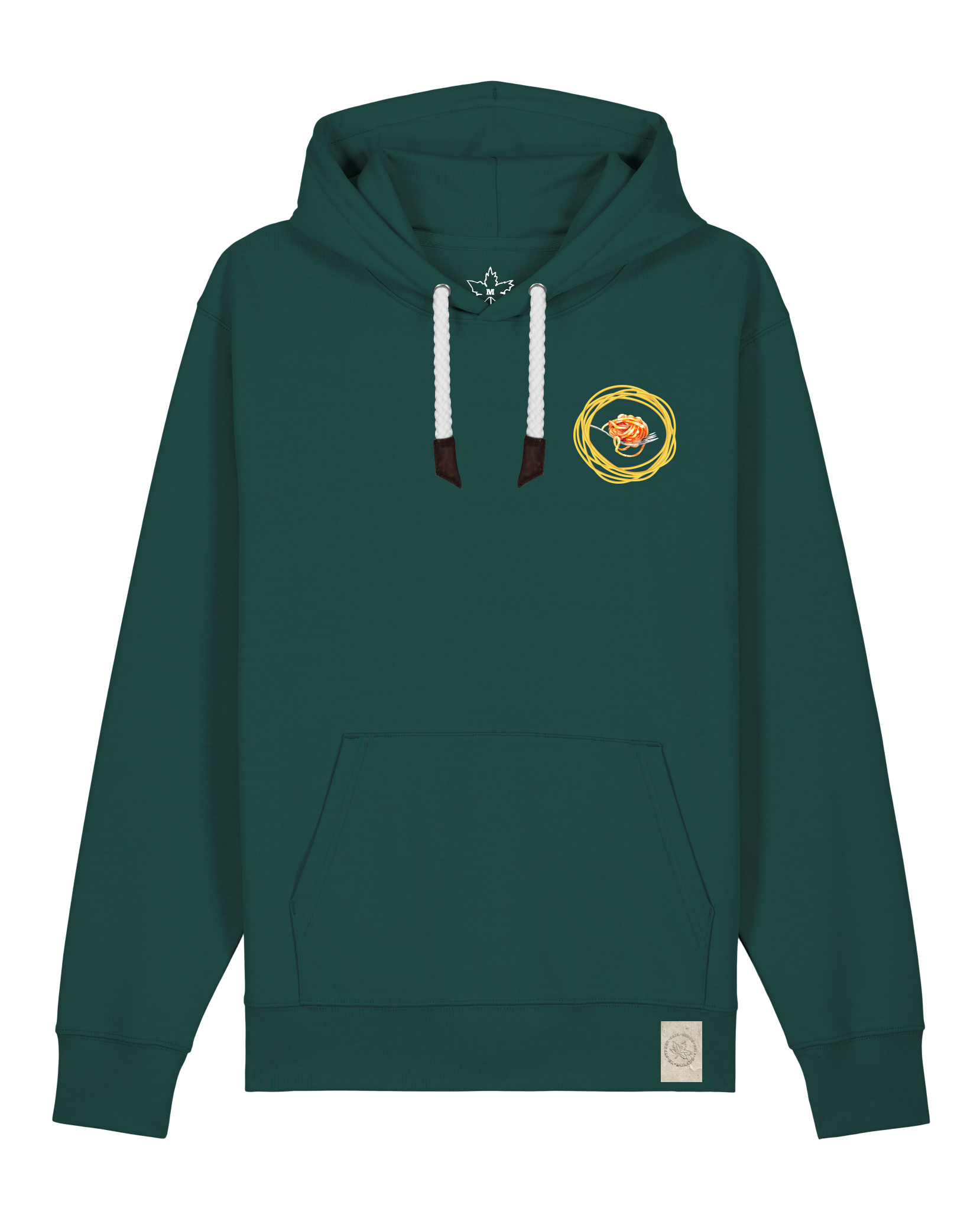 bio-unisex-medium fit-hoodie-spaghetti (backrpint)-stsu177-spirulina-weiße kordel-front